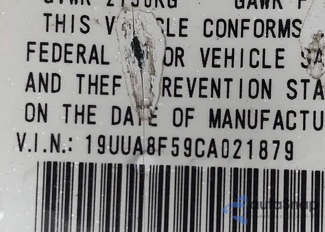 2012 Acura Tl from USA, damaged, VIN 19UUA8F59CA021879